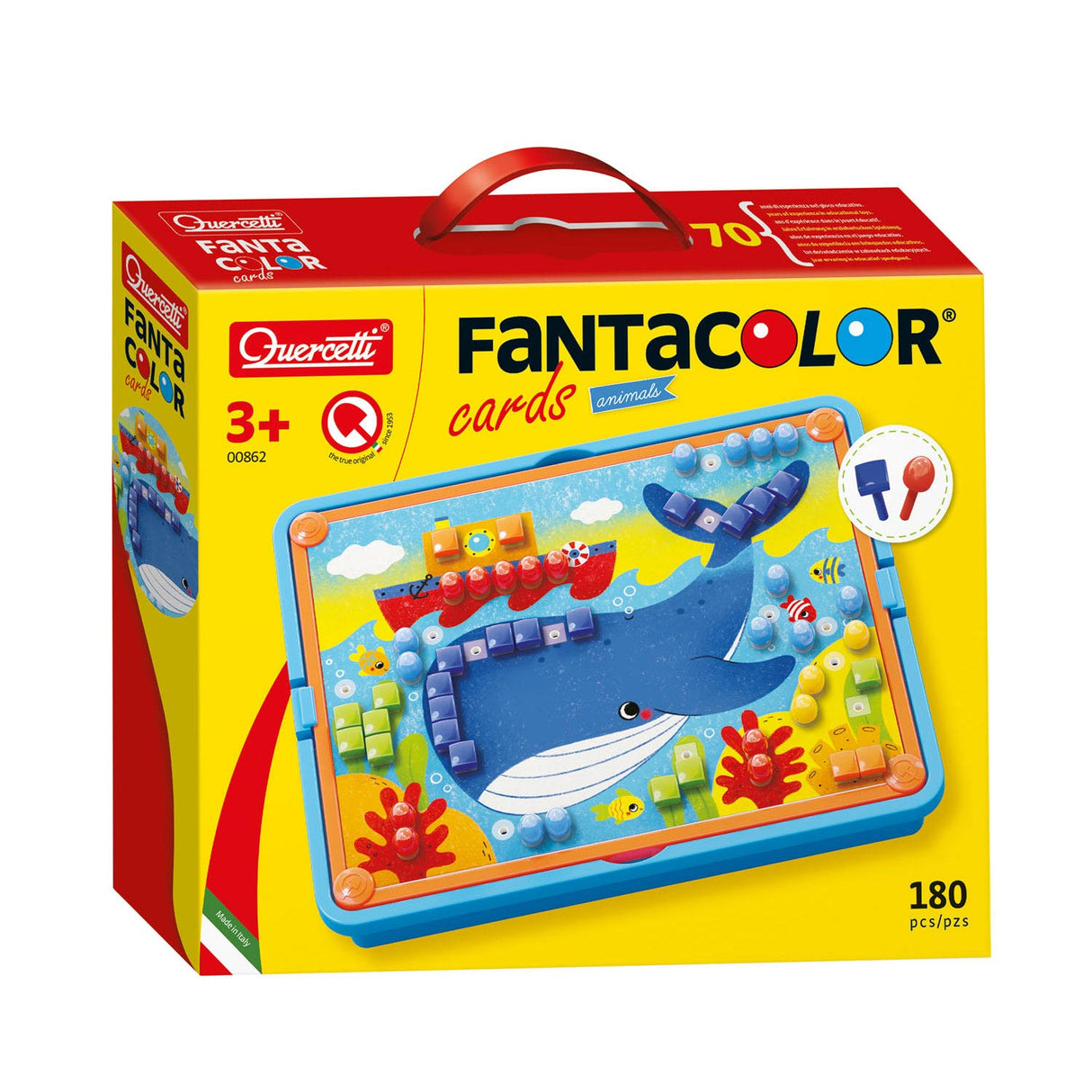 Quercetti Mosaik-Spielzeugtiere – Fantacolor 180 Stück kreativ.