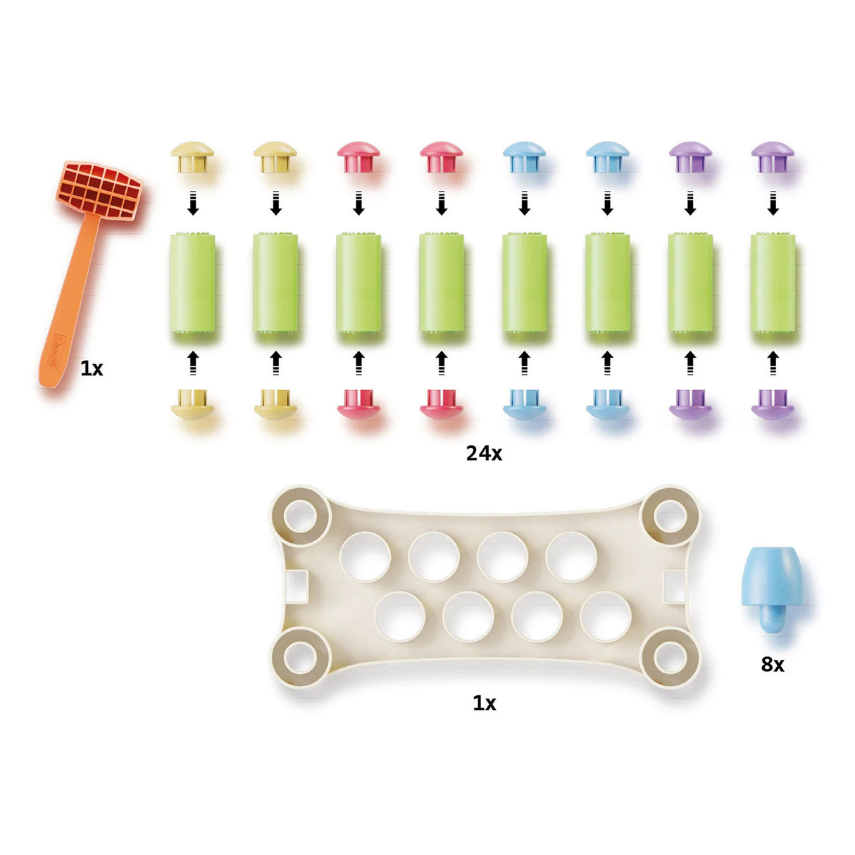 Quercetti Play Eco+ Hammerbank Peggy (34-teilig)