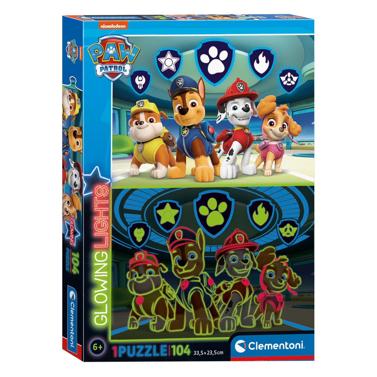Clementoni glüht in der Dark Puzzle Paw Patrol, 104st.