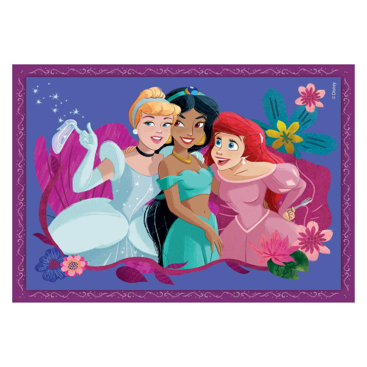 Clementoni – Puzzle – 4 Puzzles in 1 Box – Disney Princess – Puzzle für Kinder – Supercolor