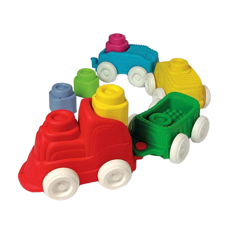 Clementoni Baby – Clemmy Sinneszug mit weichen Blöcken, 12 Stück.