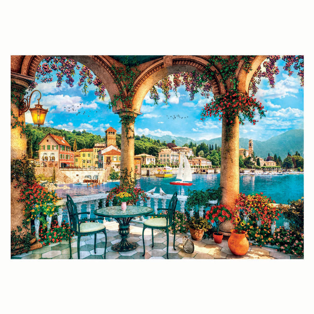 Clementoni Puzzle Kunstwerke Blick auf den Comer See, 1000 Teile.