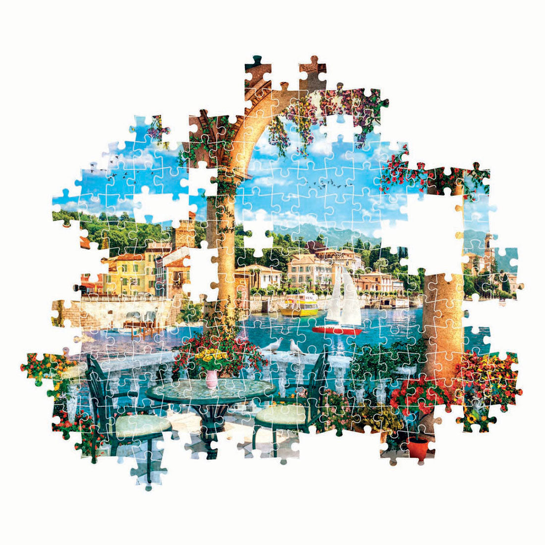 Clementoni Puzzle Kunstwerke Blick auf den Comer See, 1000 Teile.