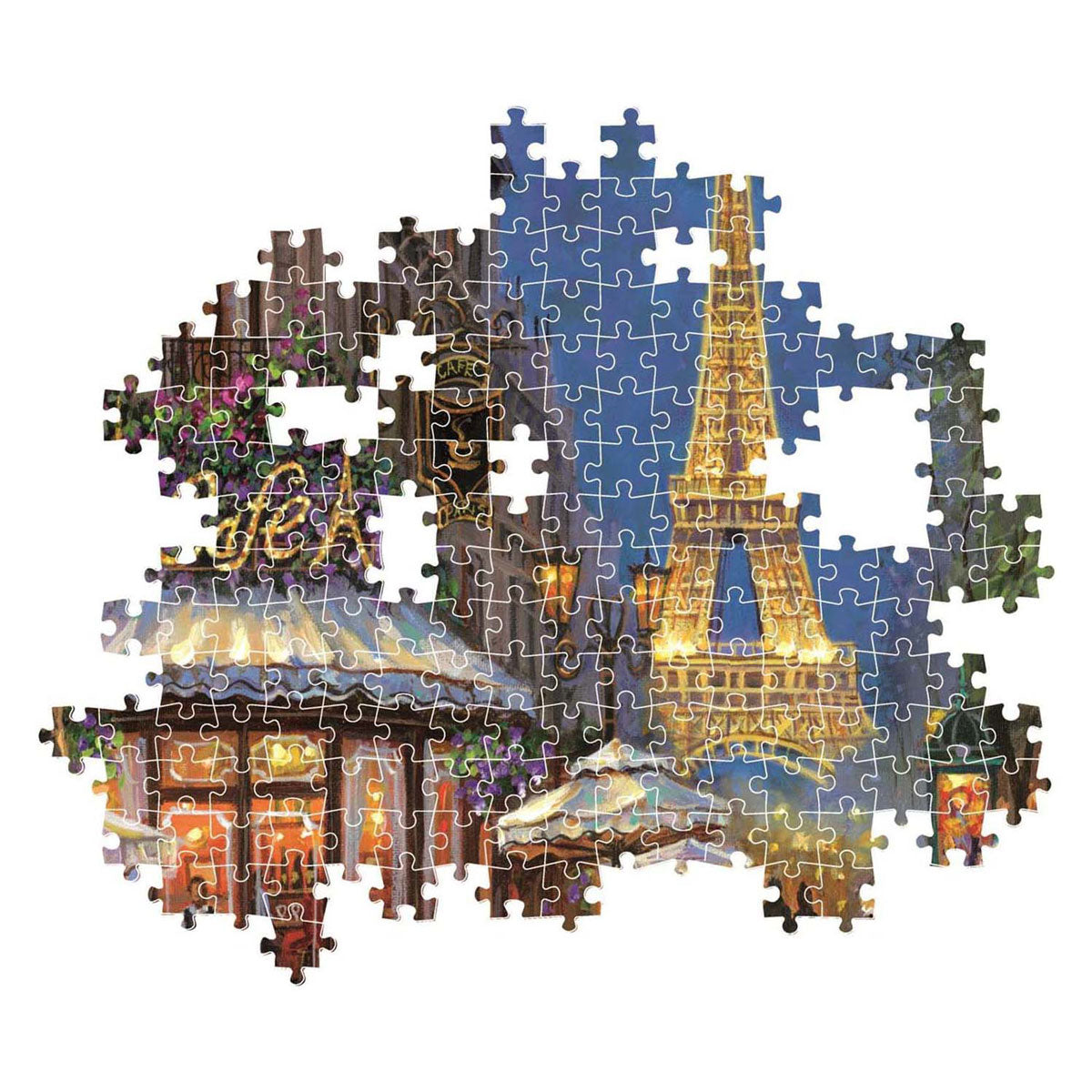 Clementoni-Puzzle Nacht im Eiffel-Café, 500 Teile.