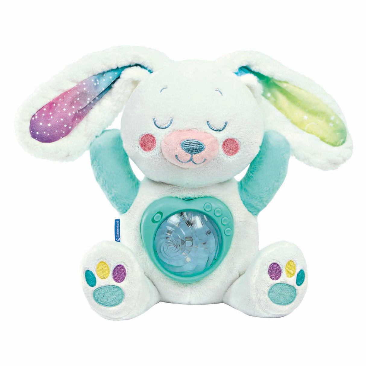 Clementoni - Babyspielzeug - Kuscheltier mit Nordlichtprojektor - ab 0 Monaten