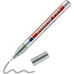 Lakmarker 751 edding 4-751054 1-2mm zilver ronde punt