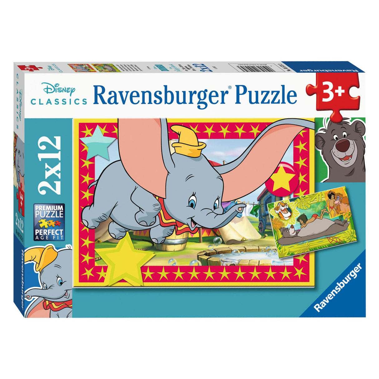 Ravensburger Puzzle Disney Tier – zwei Puzzles – 12 Teile – Kinderpuzzle
