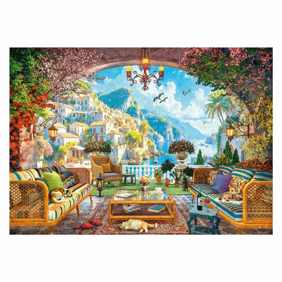 Ravensburger Puzzle Blick auf die mediterrane Terrasse - 1000 Teile.