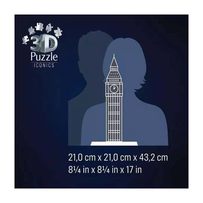 Ravensburger 3D-Puzzle Icons Big Ben – mit Licht – 235 Teile.