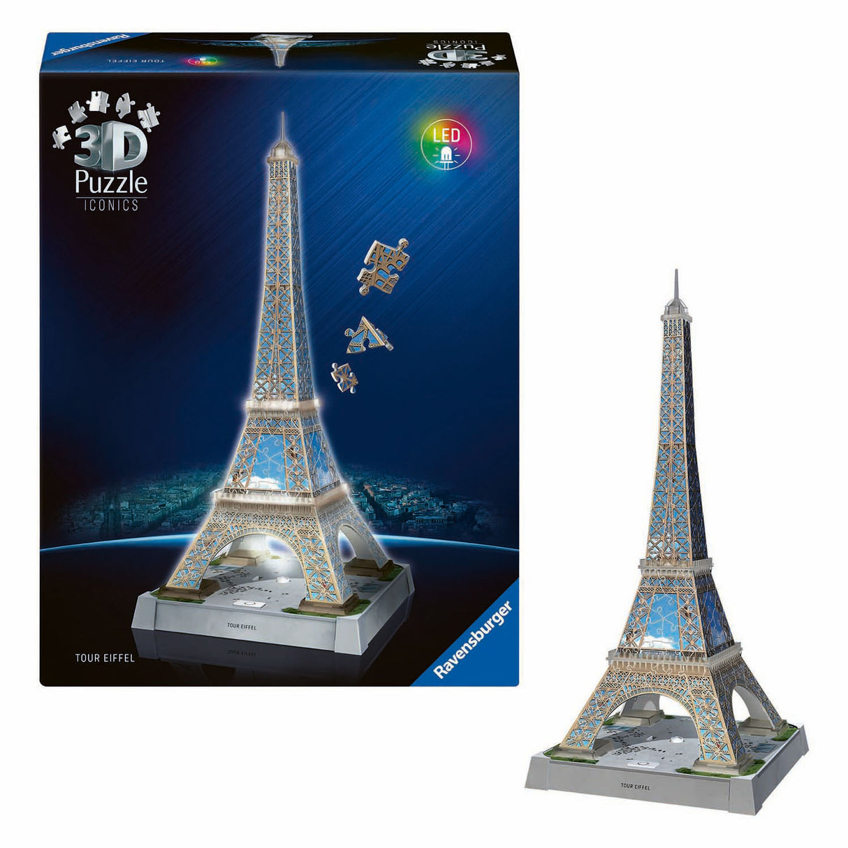 Ravensburger 3D-Puzzle Icons Eiffelturm - mit Licht - 243 Teile.
