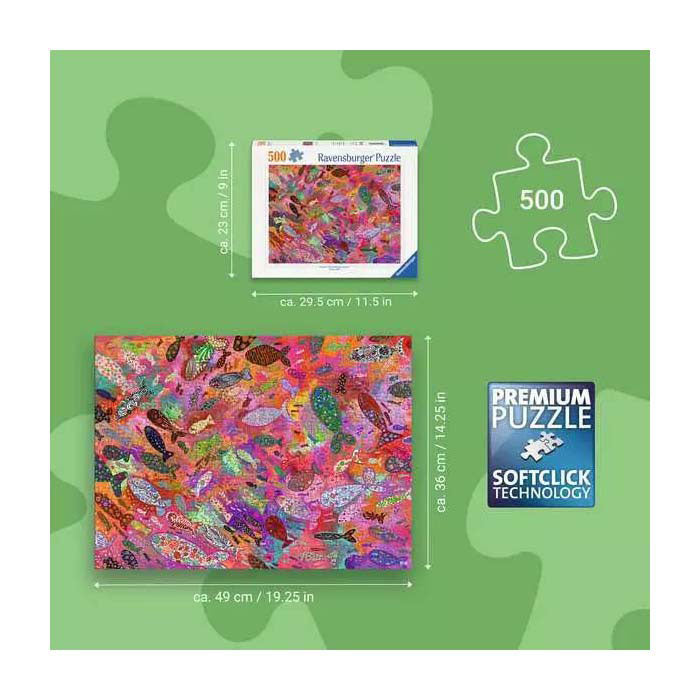 Ravensburger – fish in fuchsia – legpuzzel – 500 stukjes