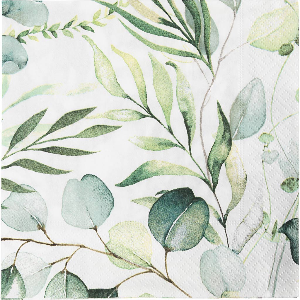 Creativ Company Duni Servietten Eukalyptus weiß 33x33cm
