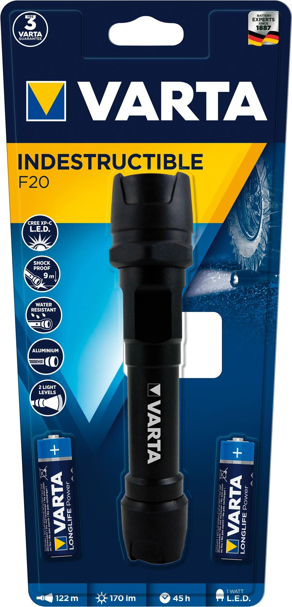 Varta Taschenlampe unzerstörbar f20 Lampe unzerstörbar f20