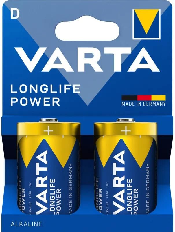 Varta Batterie Longlife Power – Hochenergiebatterie Mono 2-teilig Blis Longlife