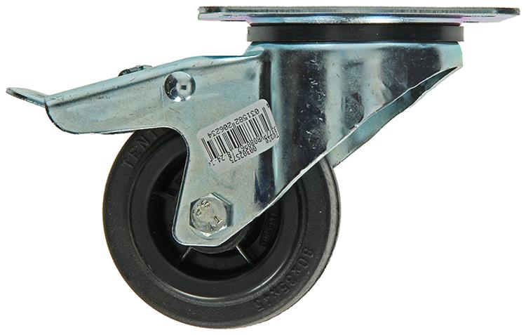 Mack by tente 1049120 - zw wiel bevestigingsplaat + rem rubber met nylon velg 80mm | 8 stuks