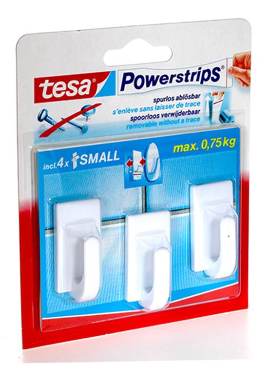 Tesa 1001526 - powerst.mini weiß klassisch | 6 Stück