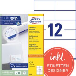 Universele etiketten avery 3424 105x48mm