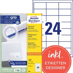 Avery universele etiketten zweckform 3658 64,6x33,8mm