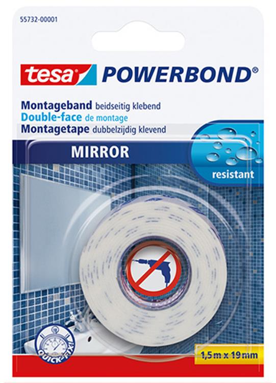 Tesa 1002802 – Montagespiegel 1,5 m x 19 mm | 6 Stück