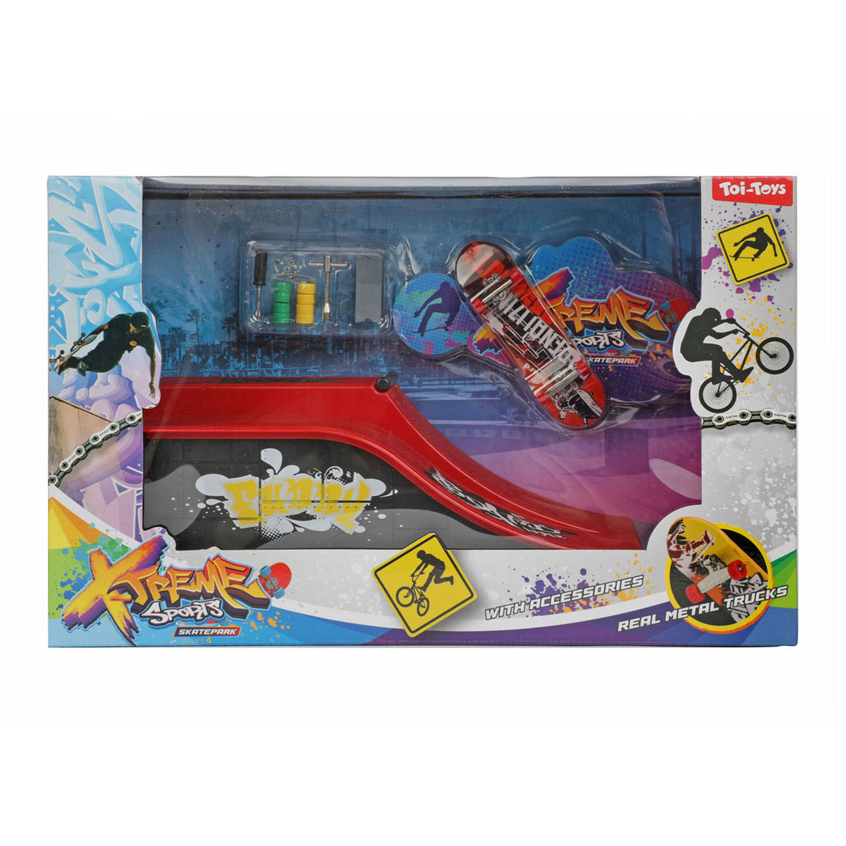 Toi-toys Fingerskateboard oder BMX-Fahrrad mit Skatebahn