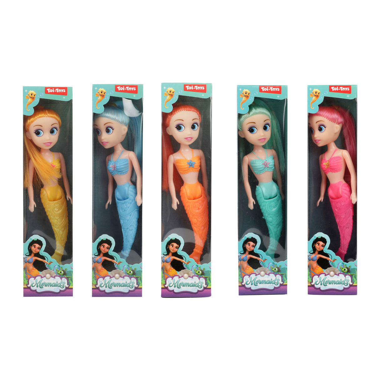 Toi-toys Meerjungfrauen-Meerjungfrauenpuppe mit biegbarem Schwanz, 18 cm