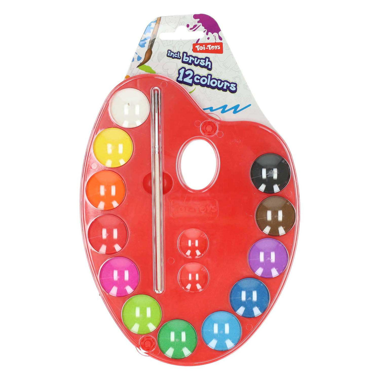 Malpalette 12 Farben und Pinsel