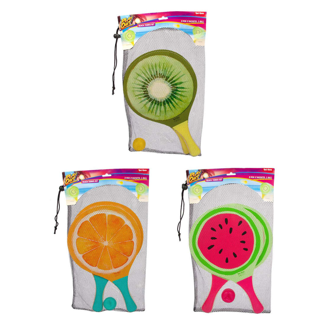 Toi-toys Beach-Tennis-Set Obst, 3-teilig.