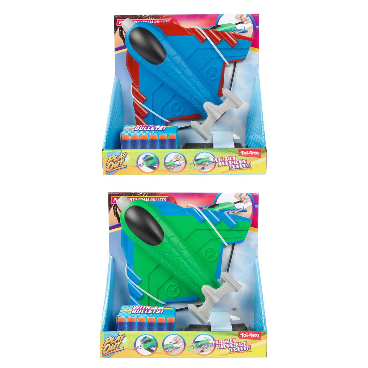 Toi-toys spielen einen Flugzeug-Shooter mit 16 Schaumstoffpfeilen