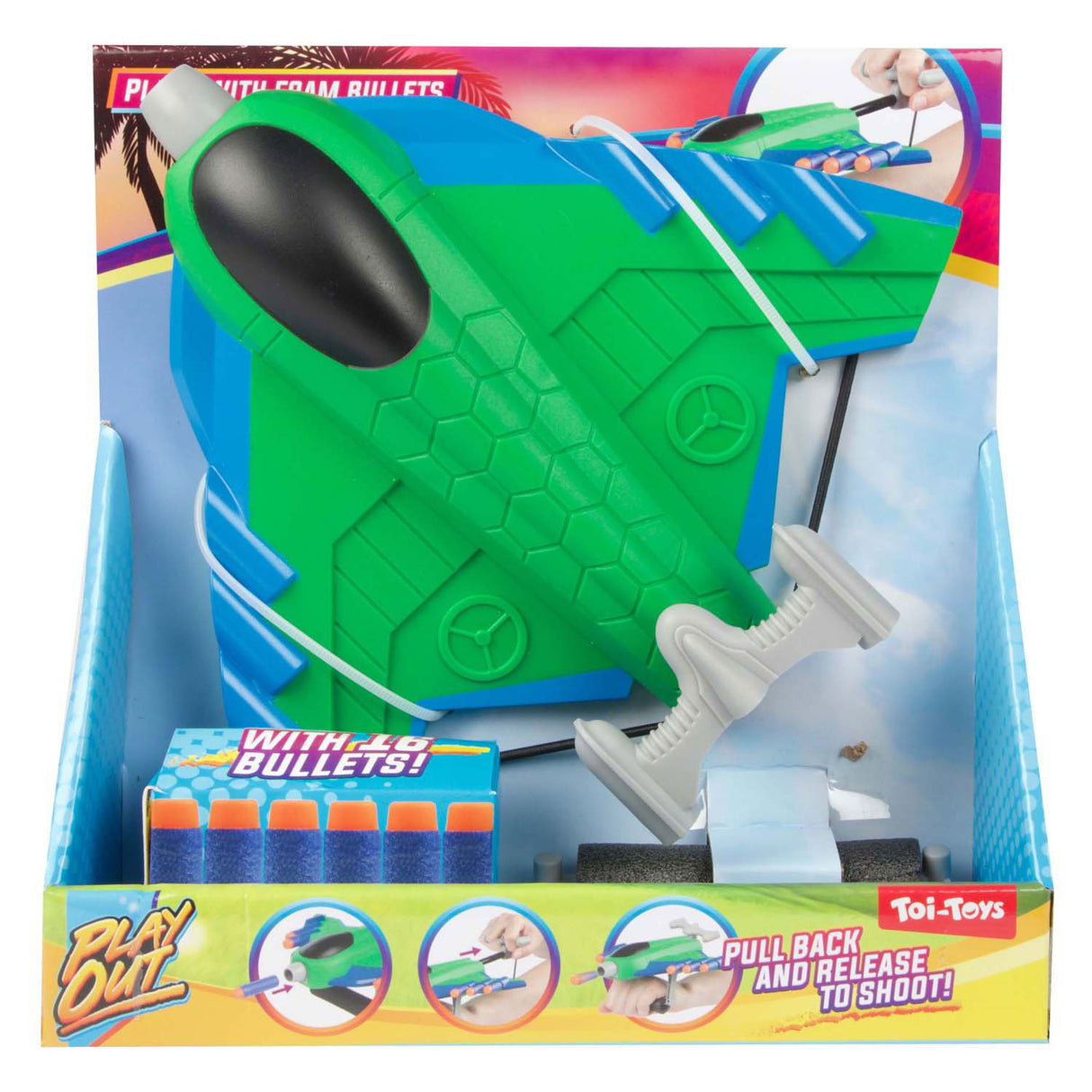 Toi-toys spielen einen Flugzeug-Shooter mit 16 Schaumstoffpfeilen