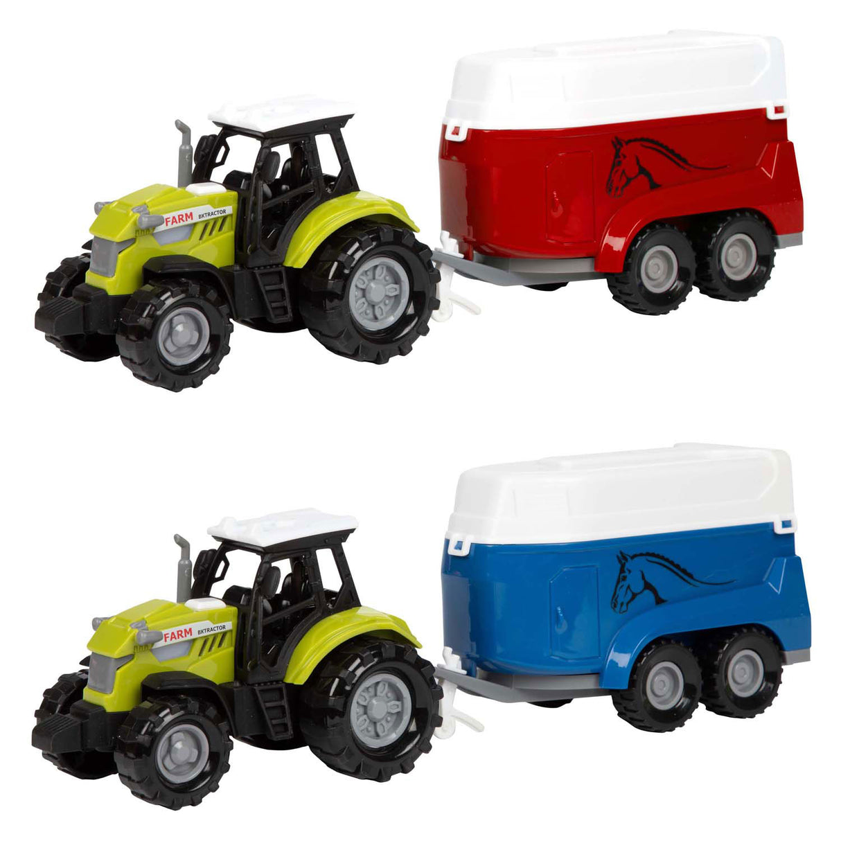 Toi-toys Ackers Ville Traktor und Anhänger mit Licht und Sound, 10 cm