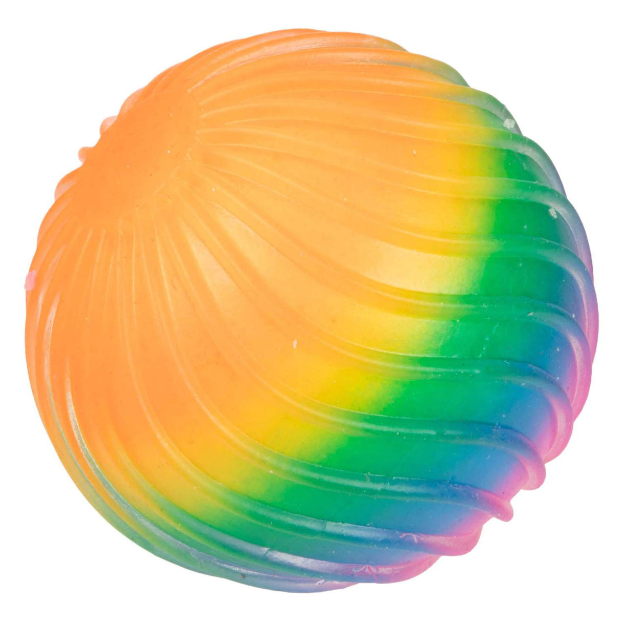 Toi-toys lustiger, strukturierter Quetschball aus geripptem Regenbogenschaumstoff, 7 cm