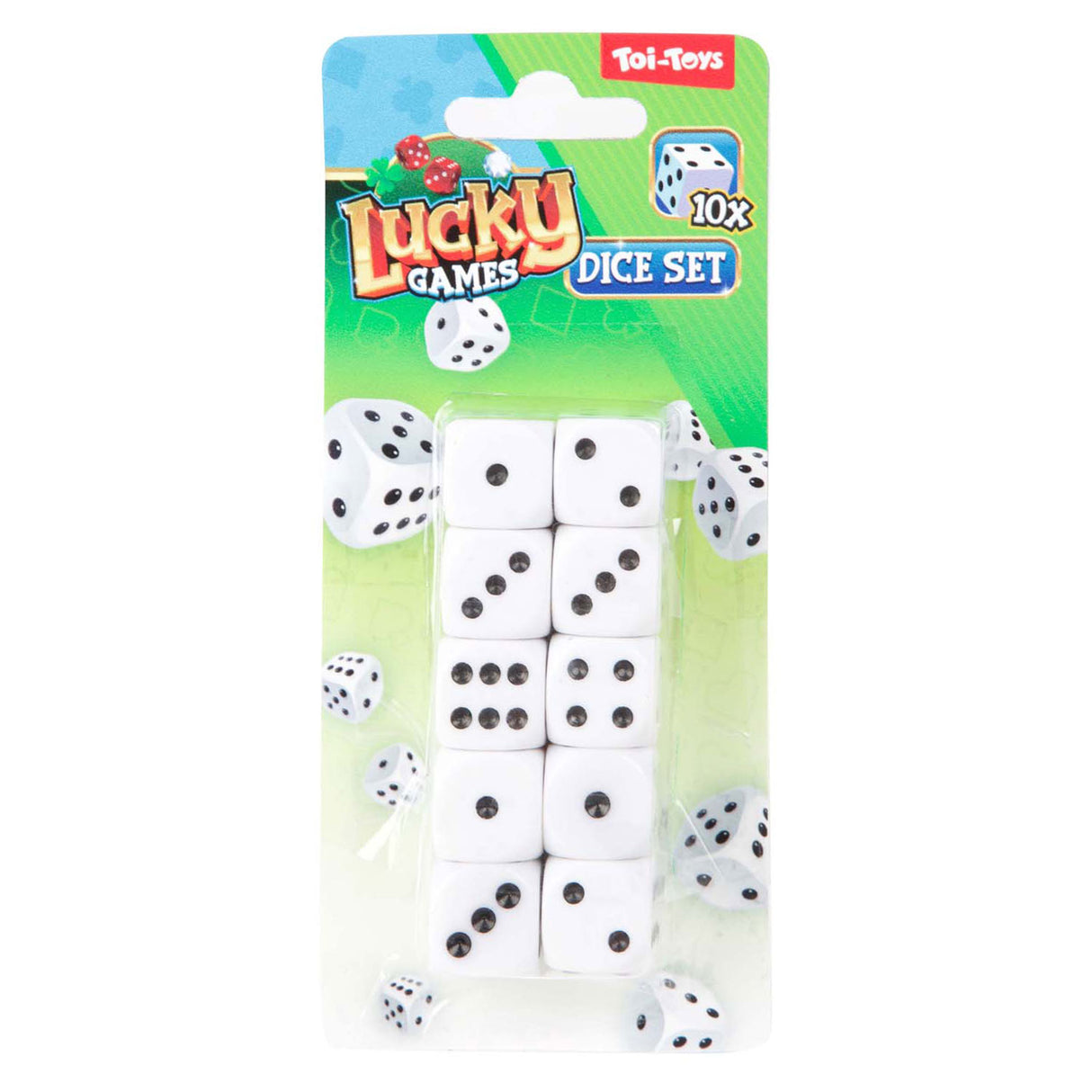 Toi-toys Glücksspiele Würfel auf Karte, 10 Stk.