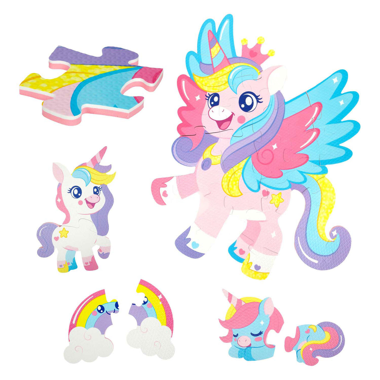 Toi-toys Little Stars Schaumstoff-Bodenpuzzle Einhorn, 36-tlg.
