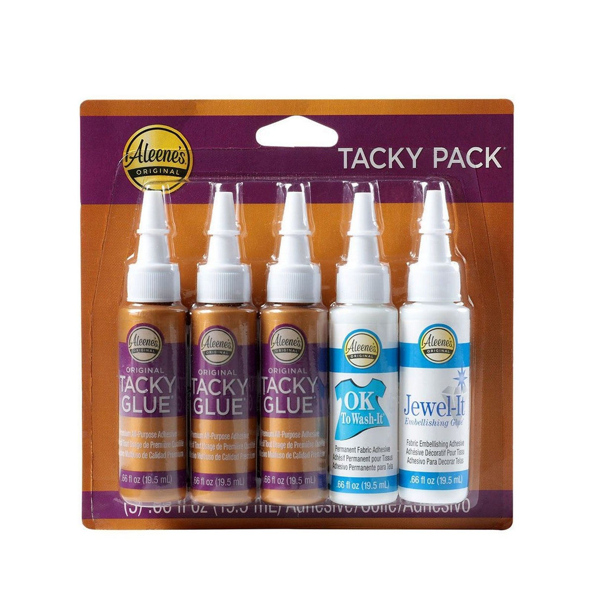 Aleene's • Testpackung mit klebrigem Kleber, 5 Stück, 19,5 ml