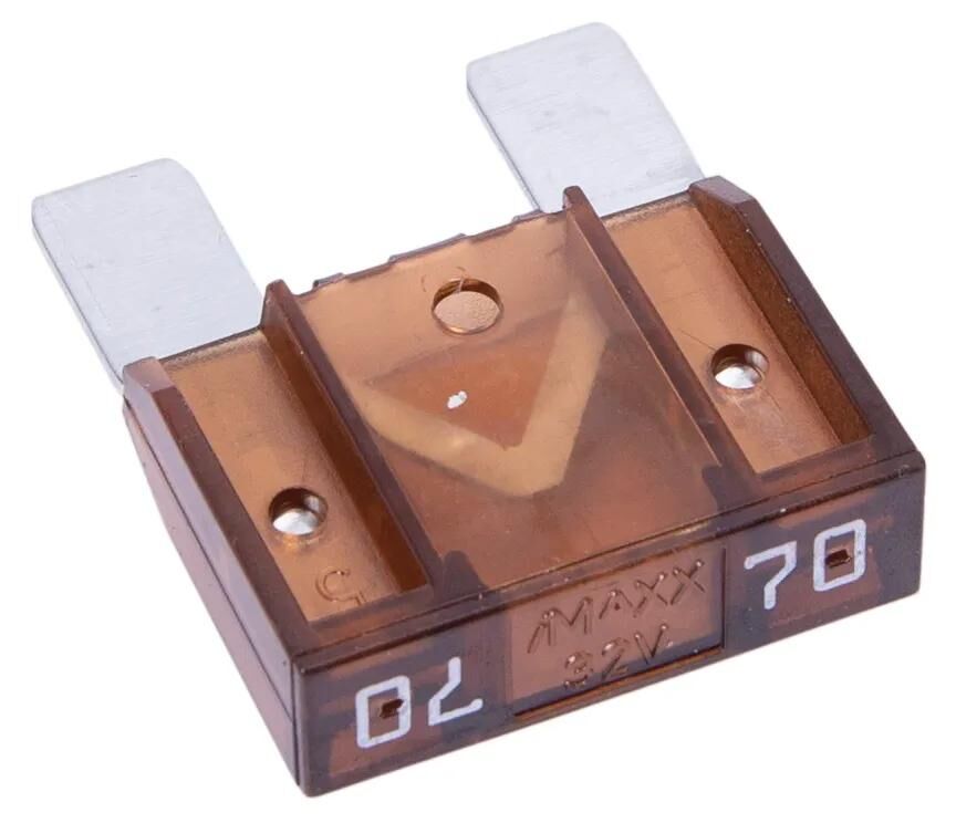 Dresselhaus Maxi-Sicherung Bananenstecker Flachsicherung Maxi 70a 1 Stück braun