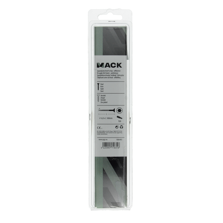 Mack 1006983 - spaanplschrf. vzkop-zelfb geelverzinkt 4st 6 x 160mm | 5 stuks