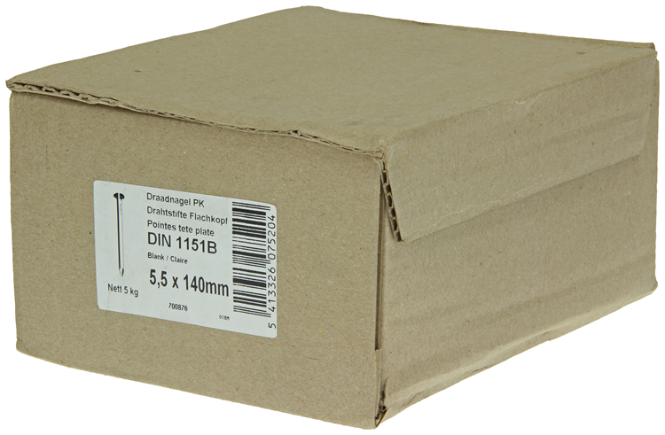1015658 - doos 5 kg nagels platte kop 5,5x140 mm | 2 stuks