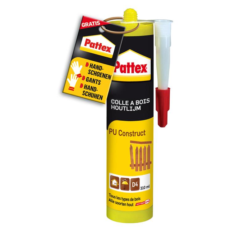 Pattex 1006109 - hout pu construct 310ml | 2 stuks