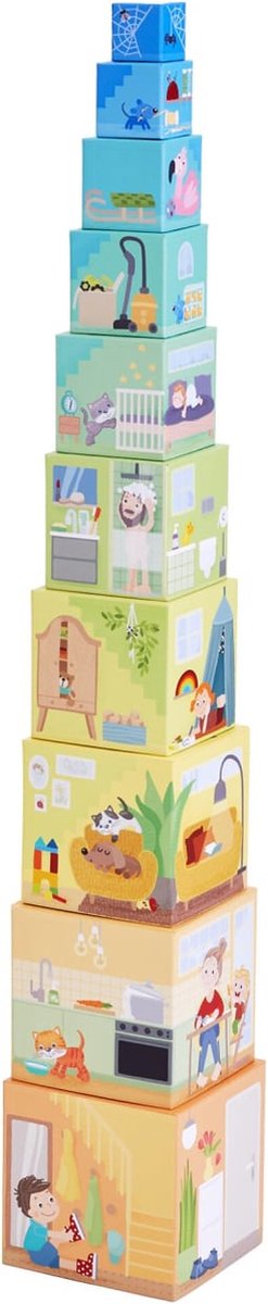 Haba Stapelbausteine aus Pappe, Lernspielzeug „My Home“-Set.