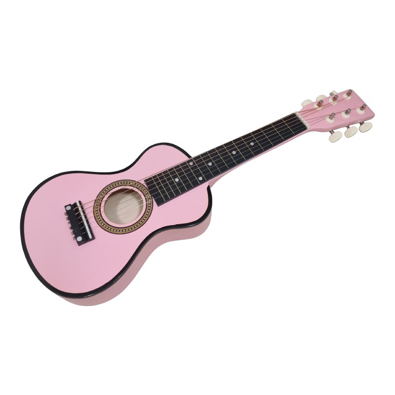 Playwood Kindergitarre – rosafarbenes Holzspielzeuginstrument mit 6 Saiten