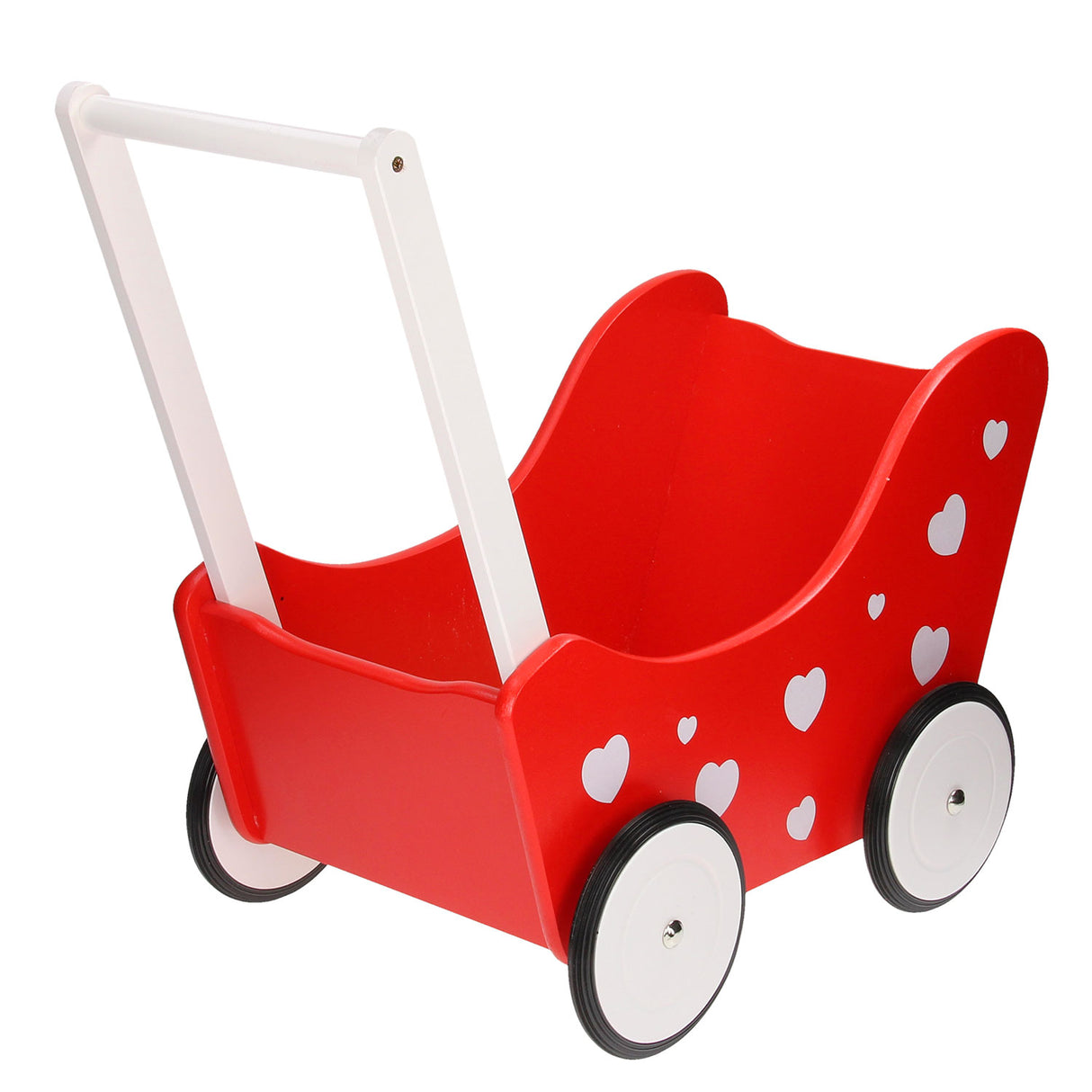 Playwood Puppenwagen rot mit Herzen