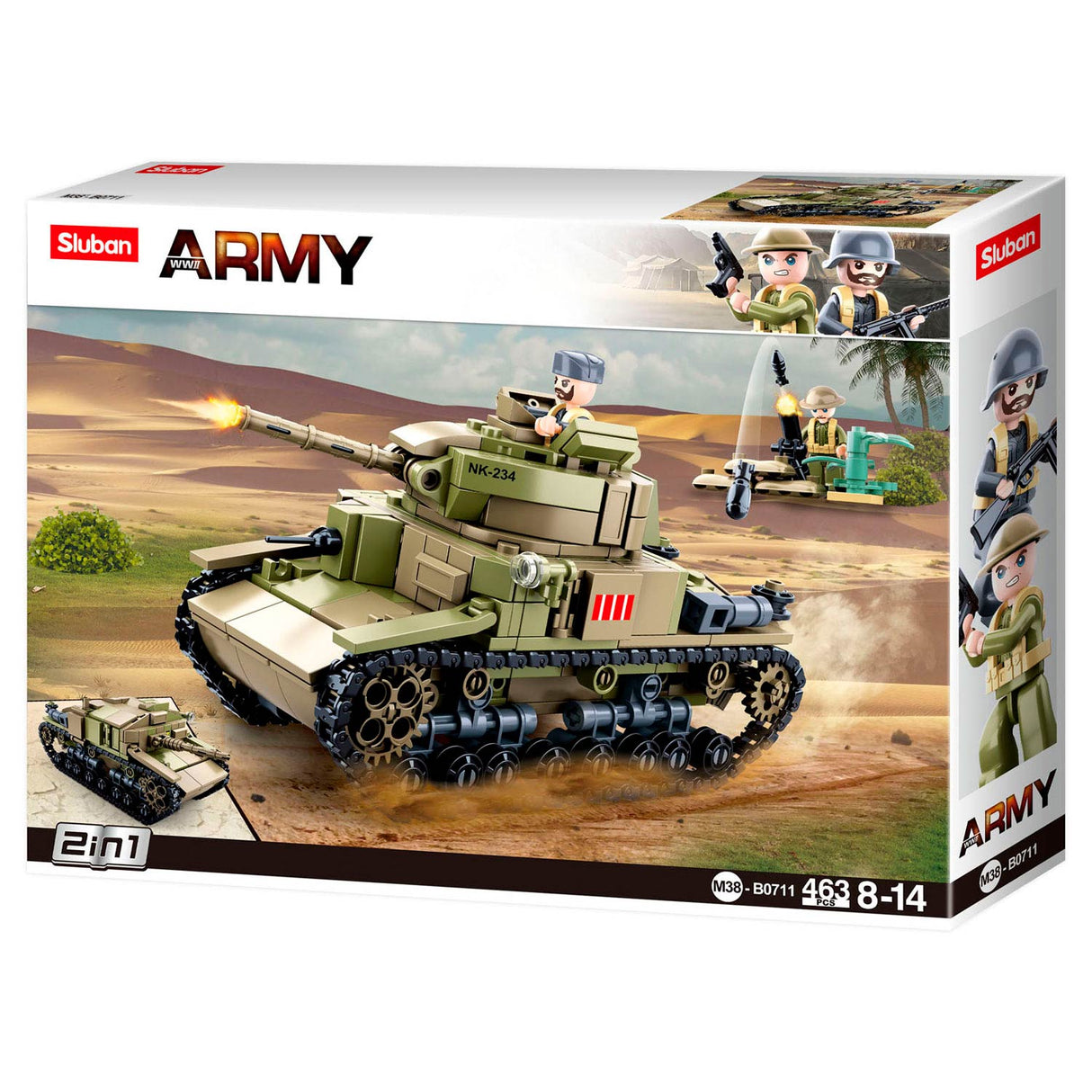 Sluban WWII - Italienischer Panzer 2in1 - 463 Stk.