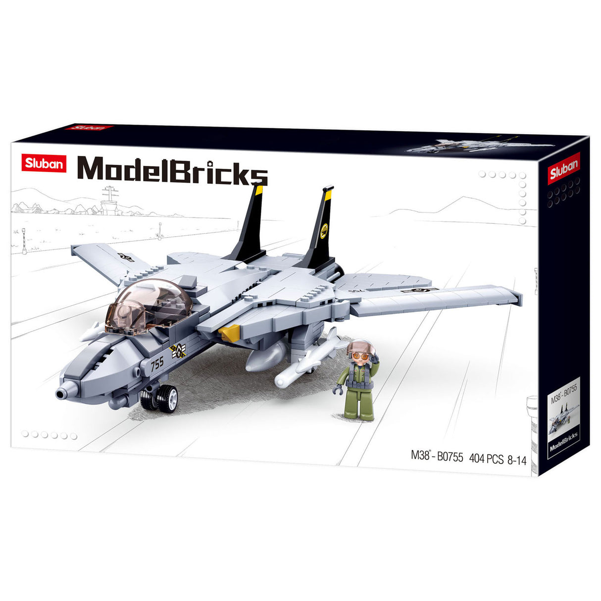 Sluban moderner Kampfjet – 404 Stück.