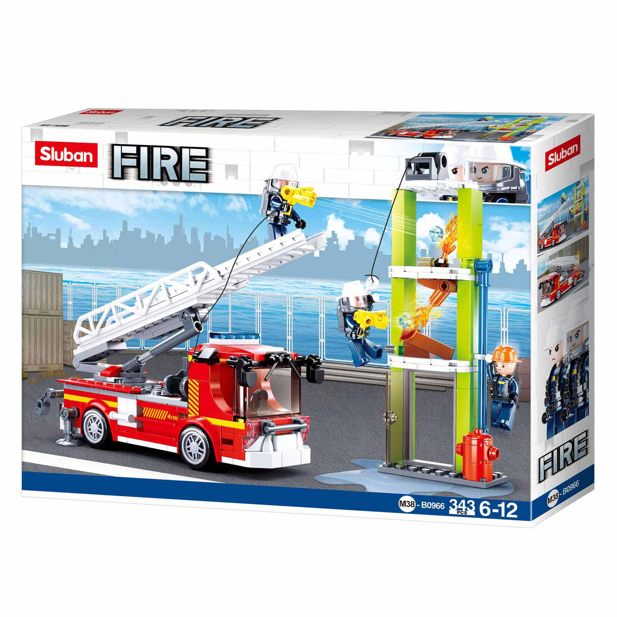 Sluban-Feuerwehr-Leiterwagen-Übung