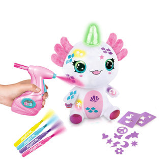 Airbrush Plüsch Axolotlcorn leuchtend | 4 Stück