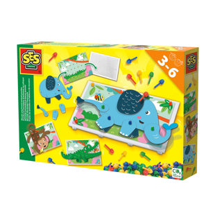 Ses creative ses – Mosaik-Pinnwand Tierpuzzles – mit 100 Pins in 4 Farben – immer wieder verwendbar