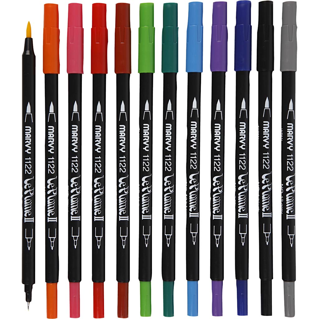 Le Plume II Marker, kräftige Farben, 12 Stück, 1 Box