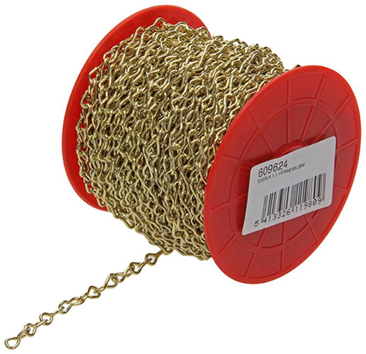 1013677 - 25m vermessingde ketting si 1,1 6mm | 25 stuks