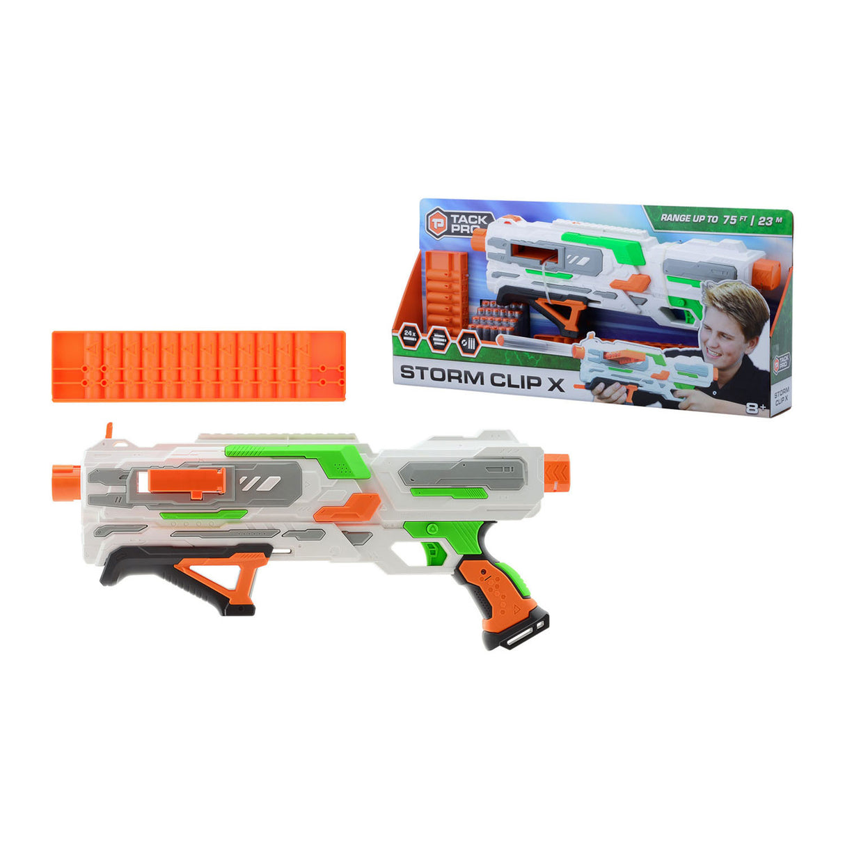 Tack Pro Storm Clip X mit 2 Clips und 24 Darts, 50 cm