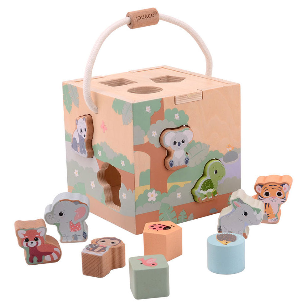 Jouéco Formsortierer The Wildies Family Junior 16 cm Holz 12-teilig
